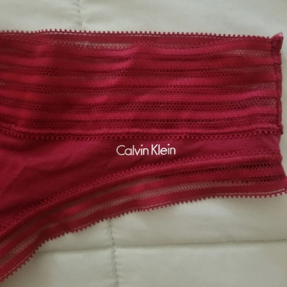 Calvin Klein Modal Stretch Thong Panty Burgundy Sz M NWT